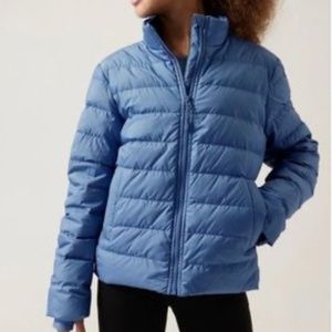 Athleta Girl Puffer Jacket Cottage Blue XXL 16/ Adult XS